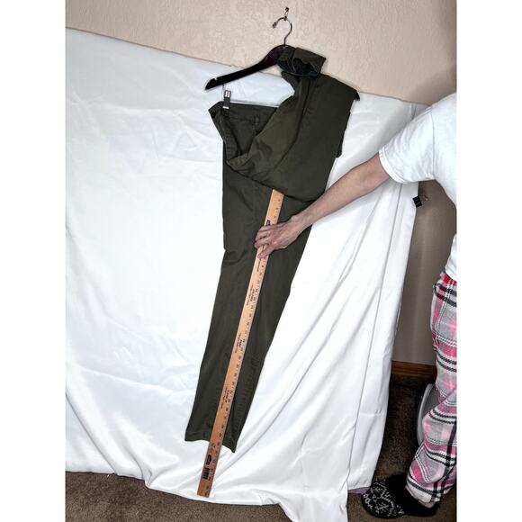 Sundance womens size 8 pants army green embroidery cotton tapered  boho, - Picture 10 of 12